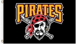 Pittsburgh Pirates Black Banner Flag 90cmx150cm/3x5FT - £14.21 GBP