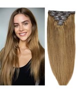 14&quot; Clip in Human Hair Extensions Full Head 110g 7 Pieces 16 Clips 8# Li... - €23,37 EUR