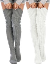 Women&#39;s Cable Knitted Thigh High Boot Socks Extra Long Over Knee Leg Warmers 2 - $29.99