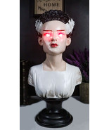 The Bride Of Frankenstein Bust Figurine With Red Bloodshot LED Light Up ... - $941.09 MXN