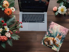 Floral Cat Spiral Notebook, Perfect for Journaling or Note Taking, Schoo... - €14,66 EUR