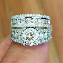 2.50 Ct Lab-Created Diamond 14K White Gold Fn Bridal Engagement Wedding Ring Set - £77.81 GBP