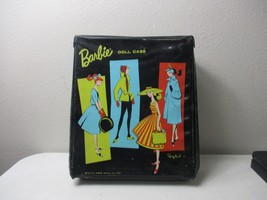 1961 Barbie Ponytail Case Black Doll Carry Mattel Vintage Storage - $21.77