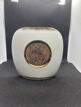 Vintage Chokin Vase with Iris and Butterflies Japan Gold Trim Accents - $9.73
