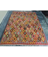 Flatweave 7x9 Afghan Kilim Rug - Traditional Orange Area Rug - $12,526.88 MXN