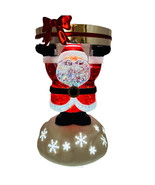 Bath &amp; Body Works Swirling Water Snow Globe Santa Claus Pedestal Candle ... - $764.13 MXN