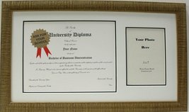 Graduation Diploma University Certificate 8-1/2 X 11 with 5 X 7 Photo Matted Fra - £46.56 GBP