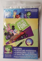Disney Pixar Inside Out Birthday Party 8ct Invitations Seals Save The Date - $7.91