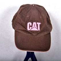Cat Caterpillar Adjustable Baseball Cap Brown and Pink Missing Top Button - $7.54
