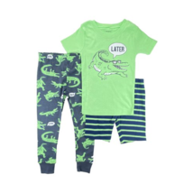 allbrand365 designer Girls Or Boys 3 Piece Cotton Pajama Set Size 3T Color Green - £21.67 GBP
