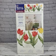 Vintage Plaid Stencil Decor Multi-Layer Borders Tulip Floral 1998 NIP - $14.84
