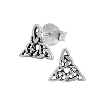 Celtic Triangle 925 Sterling Silver Stud Earrings - £11.29 GBP