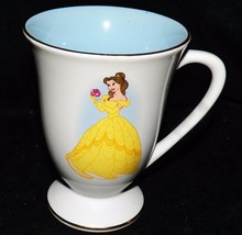 Vtg Disney Store Beauty and the Beast Belle Footed Pedestal Princess Coffee Mug - £63.94 GBP