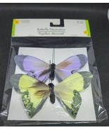 Floral Garden Butterfly decorative wire. New Purple and Yellow-BRAND NEW... - £9.37 GBP