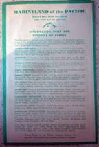 Vintage  Marineland of the Pacific Information Sheet &amp; Map 1960s - $5.99
