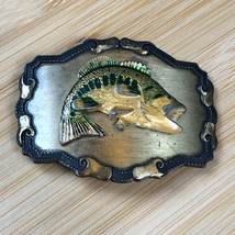 Large Mouth Bass Vintage Belt Buckle 1970&#39;s Western Framed by Raintree - £11.74 GBP