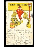 Vintage Comic Art Postcard 1907 Comin Thro The Rye Whiskey Liquor Bottle... - $236.25 MXN