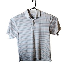 Ping Collection Mens White Stiped Performance Dynamics Polo Size L - $11.29