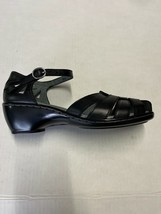 David Tate Honey Black Wedge Strap Sandal Shoe Size 8 W NWOB - £87.64 GBP