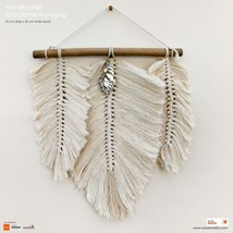 Handmade Macrame Feathers Wall Hanging Decoration Art - £47.15 GBP