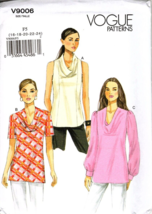Vogue V9006 Misses 16 to 24 Cowl Neck Blouse Top Uncut Sewing Pattern - £14.52 GBP