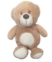 YuMe Tan Teddy Bear Plush Stuffed Animal Stitched Eyes White Tummy Targe... - £31.64 GBP