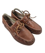 Moore Shoes Mens 42 Brown Leather Boat Loafer Slip On Casual Comfort - £38.84 GBP