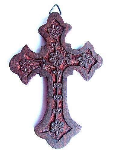 Iconsgr Handmade Wooden Holy Orthodox Religious Wood Carved Wall Cross Christ Cr