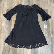 NWT Muse Dress Sz 10 Black Crochet Lace Overlay Lined - Silk - $22.22