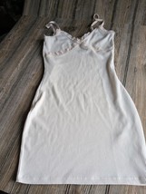 Divided Sleepwear Womens Lingerie Underdress w/Straps Lace Trim Cream Wh... - $11.45