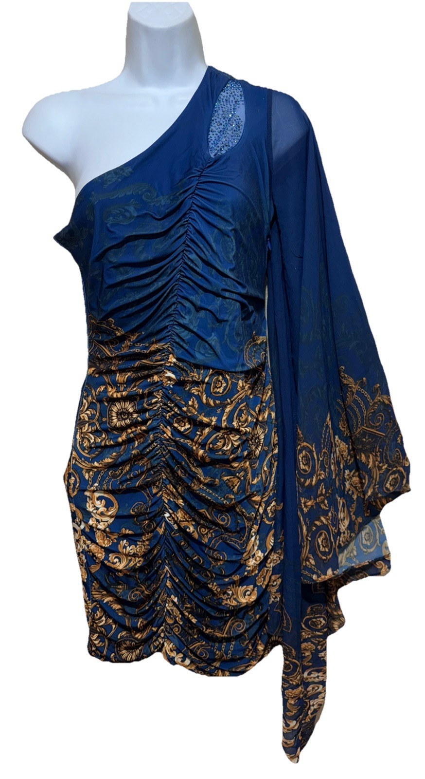 Te Amo TUNIC dress BLOUSE ONE BELL SLEEVE Size Large New - $31.05