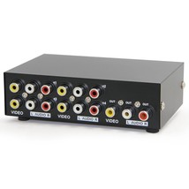 4-Way Av Switch Rca Switcher 4 In 1 Out Composite Video L/R Stereo Audio Selecto - £20.90 GBP