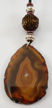 Hand Crafted Natural Agate &amp; Beads Necklace - Made in Michigan - $27.00