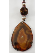 Hand Crafted Natural Agate &amp; Beads Necklace - Made in Michigan - $37.01 CAD