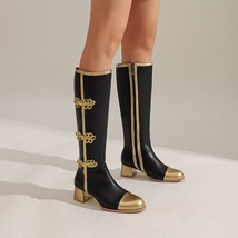 45 46 Fashion Knee High Boots Women Shoes Autumn Winter Women&#39;s High Boots Black - £68.75 GBP