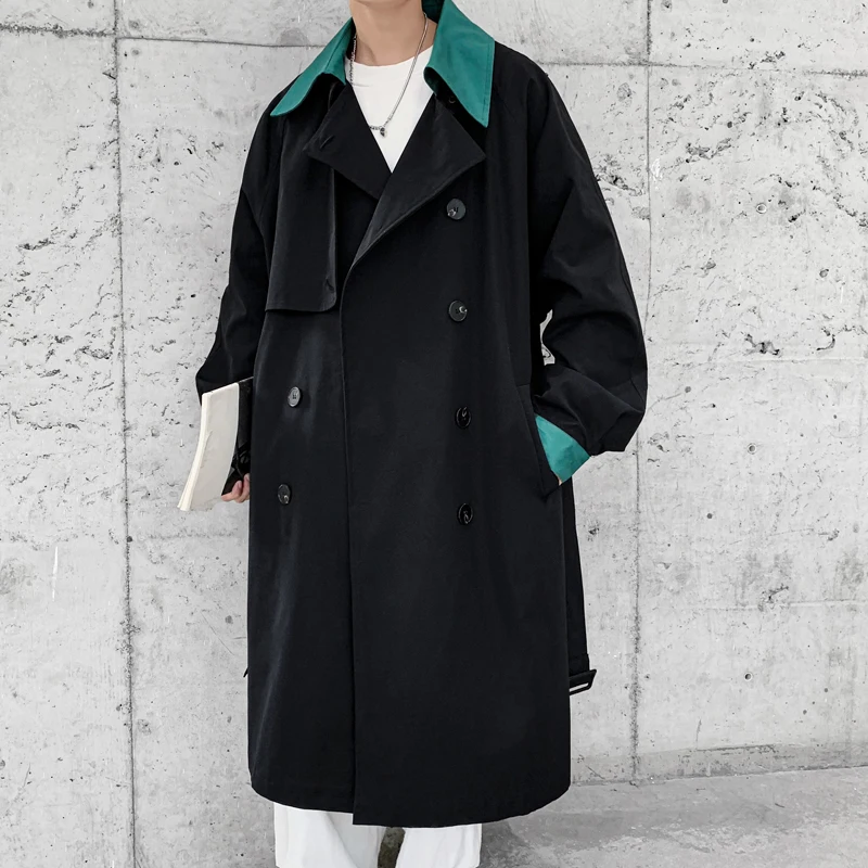 2021 new arrival autumn fashion long Style coat men double breasted trench coat  - £154.35 GBP