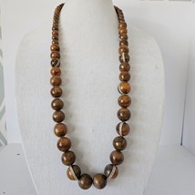 Baskin Brothers Brown Lucite 35&quot; Long Beaded Necklace - £17.08 GBP