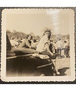 B&amp;W Photograph Of Two Ladies At An Outdoor Event 1940&#39;s - £5.18 GBP