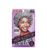 RED BY KISS SILKY SATIN SLEEP CAP X-LARGE BLACK &amp; WHITE #HSLP01 - $4.59