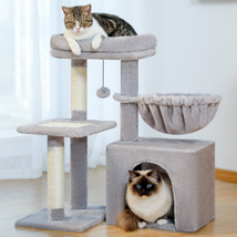 Cat Tree Condo 28.3&quot; Cat Tower with Large Basket Top Perch and Scratching Posts - £39.25 GBP