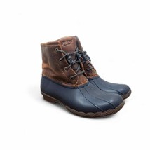 Sperry Brown/Blue Lace Up Leather Duck Boots - Women&#39;s Size 7.5 - £30.69 GBP