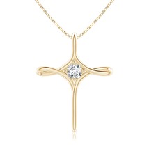 ANGARA Lab-Grown 0.25 Ct Diamond Infinity Cross Pendant Necklace in 14K Gold - £710.36 GBP