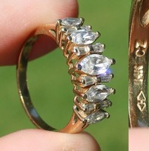 Estate Sale! 14k GOLD solid ring CZ size 7 womens TESTED - £315.33 GBP