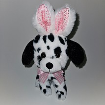 Dalmatian Pink Easter Bunny Ears Plush Black White Puppy Dog Stuffed Animal Gift - £11.74 GBP