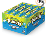 Full Box 24x Packs Sour Punch Blue Raspberry Mouthwatering Straws Candy ... - $35.06