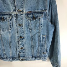 Easy Mens Vintage Denim Jacket Retro Trucker Medium Wash Blue XL - £26.47 GBP