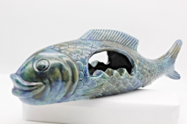 Art Pottery Fish Ashtray Planter Ceramic A Goad Original Hawaii Vintage MCM - $64.79