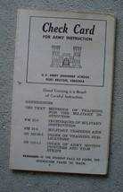 Vintage US Army Issued Booklet Check Card for Army Instruction - $18.81