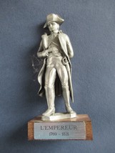 Les Etains du Prince &quot;L&#39;Empereur&quot; Pewter Napoleon Figurine Bachet 4.5&quot; Wood Base - $23.47