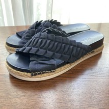 1 State Salyn Sandal Womens 8 Fits Like 7 Suede Leather Espadrille Slide Shoe - £17.59 GBP